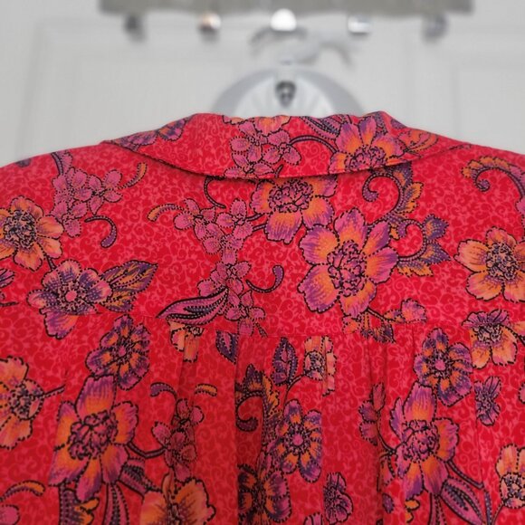 Free People I Got You Printed Top Ruby Combo  Bloomcore Festival Floral-M - Picture 6 of 10